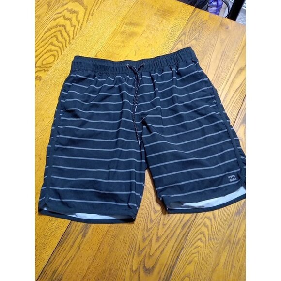 Billabong Other - BILLABONG Shorts Mens SMALL BLACK STRIPPED  Preowned Swim ? Summer Spring Beach